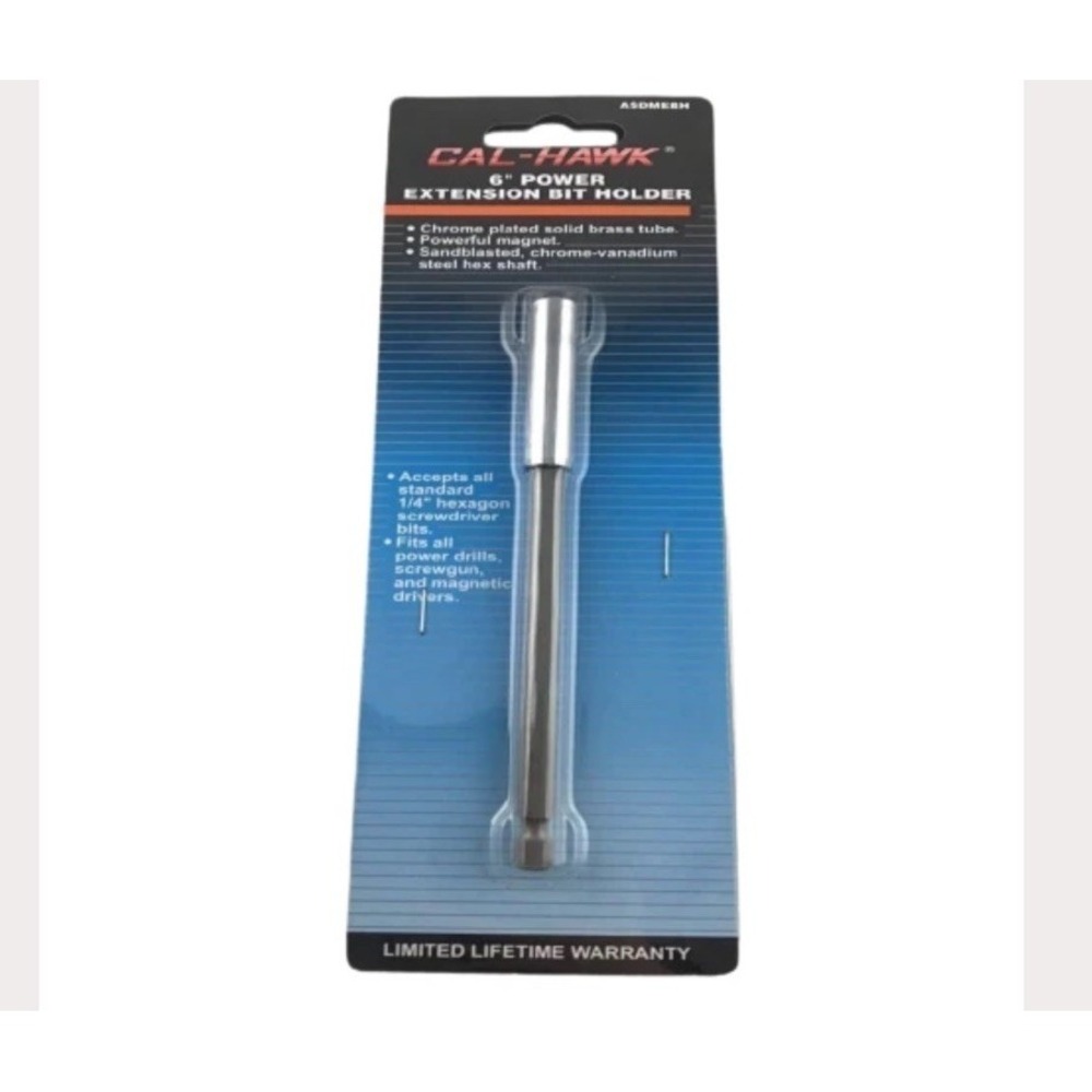 Cal-Hawk Tools 6" Magnetic Bit Holder 1/4" Hex Shank Impact Drill Ext Quick Rls